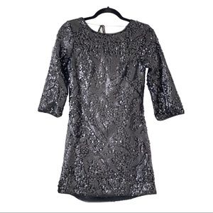 H&M Black Sequin Dress with Low Back